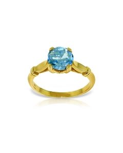 1.15 Carat 14K Gold Solitaire Ring Blue Topaz