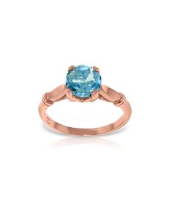 14K Rose Gold Solitaire Ring w/ Blue Topaz