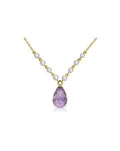 11.3 Carat 14K Gold Elegante Amethyst Diamond Necklace