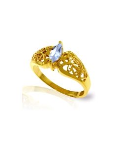 0.2 Carat 14K Gold Lily Aquamarine Ring