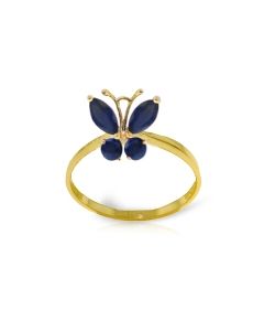 0.6 Carat 14K Gold Butterfly Ring Natural Sapphire