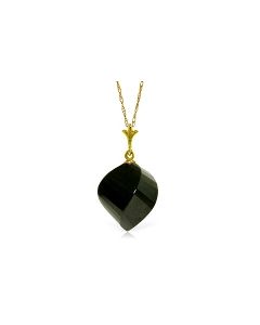 14K Yellow Gold Necklace With Twisted Briolette Black Spinel