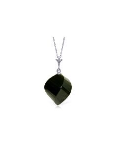 14K White Gold Necklace With Twisted Briolette Black Spinel