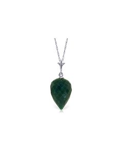 12.9 Carat 14K White Gold Necklace Pointy Briolette Drop Emerald