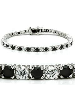 Bracelet Brass Rhodium AAA Grade CZ Black Diamond