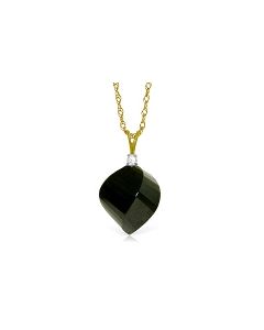 15.55 Carat 14K Gold Necklace Diamond Twisted Briolette Black Spinel