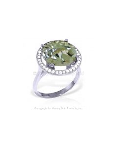 5.2 Carat 14K White Gold Life On Purpose Green Amethyst Diamond Ring
