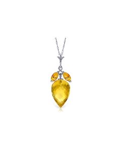 10 Carat 14K White Gold Necklace Marquis Pointy Briolette Citrine
