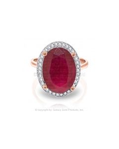 7.93 Carat 14K Rose Gold Loren Ruby Diamond Ring