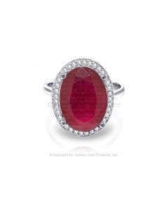 7.93 Carat 14K White Gold w/ in Your Heart Ruby Diamond Ring