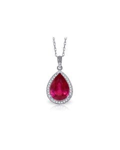 5.51 Carat 14K White Gold Rouge Ruby Diamond Necklace