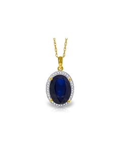 6.58 Carat 14K Gold Loren Sapphire Diamond Necklace