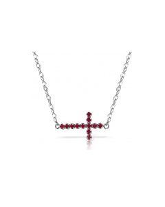 0.3 Carat 14K White Gold Love Is Never Jealous Ruby Necklace