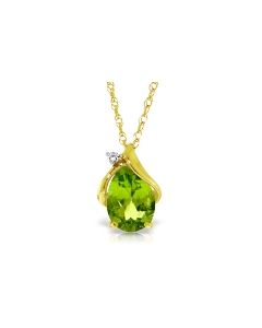 2.13 Carat 14K Gold Necklace Diamond Peridot