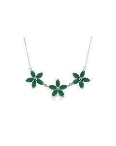 4.2 Carat 14K White Gold Necklace Natural Emerald