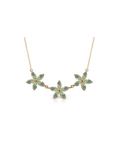4.2 Carat 14K Rose Gold Necklace Natural Green Amethyst