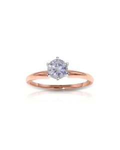 14K Rose Gold Solitaire Ring w/ 0.40 Carat H-i, Si-2 Natural Diamond