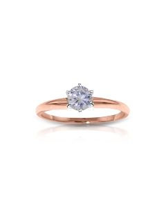 14K Rose Gold Solitaire Ring w/ 0.30 Carat H-i, Si-2 Natural Diamond