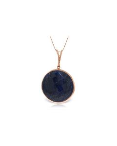 14K Rose Gold Necklace w/ Checkerboard Cut Round Sapphire