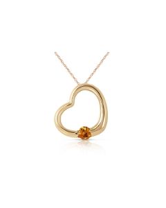 14K Gold Heart Necklace w/ Natural Citrine