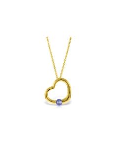 14K Gold Heart Necklace w/ Natural Tanzanite