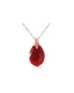 14K Rose Gold Necklace w/ Natural Diamondyed Ruby