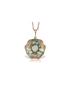 14K Rose Gold Round Green Amethyst Necklace Jewelry