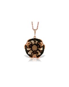14K Rose Gold Round Smoky Quartz Necklace