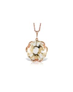 14K Rose Gold Round White Topaz Necklace Jewelry