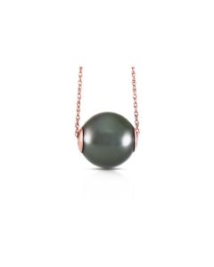 14K Rose Gold Necklace w/ 16.0 mm Black Shell Pearl
