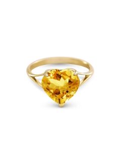 14K Gold Ring w/ Natural 10.0 mm Heart Citrine