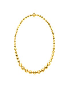 14k Yellow Gold 18 inch Graduated Polished Bead Necklace-18''