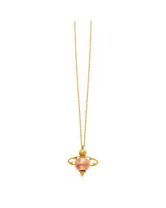 14k Yellow Gold Necklace with Bee Pendant-18''