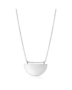 Sterling Silver 18 inch Polished Half Circle Necklace-18''