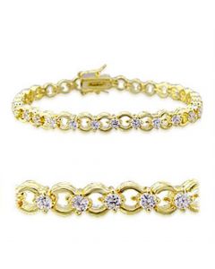 32005-7 - Brass Gold Bracelet AAA Grade CZ Clear