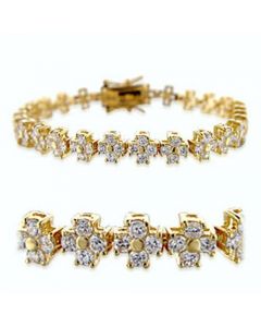 36714-7.5 - Brass Gold Bracelet AAA Grade CZ Clear