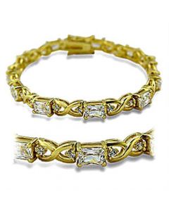 415705-7 - Brass Gold Bracelet AAA Grade CZ Clear