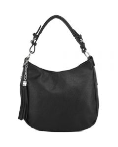 Victoire shoulder bag in calf-skin leather -  black
