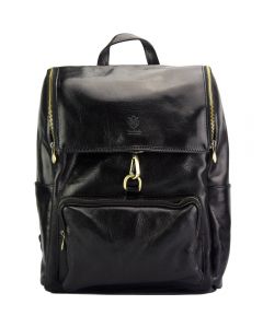 Connor Backpack in leather -  black