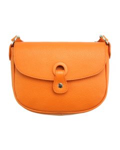 Gemma cross-body leather bag -  orange