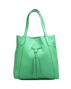 Prudenzia leather shoulder bag -  light green