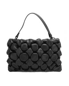 Linda leather Handbag -  black