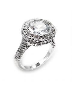 Ring 925 Sterling Silver High-Polished AAA Grade CZ Clear