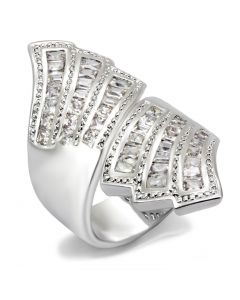 Ring Brass Rhodium AAA Grade CZ Clear