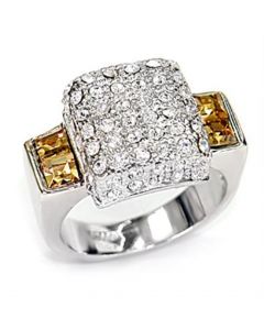 Ring 925 Sterling Silver Rhodium Top Grade Crystal Topaz