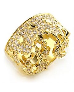 Ring 925 Sterling Silver Gold AAA Grade CZ Clear