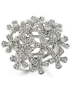 Ring Brass Rhodium AAA Grade CZ Clear