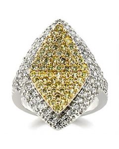 Ring Brass Reverse Two-Tone AAA Grade CZ Clear