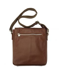 Messenger Camillo GM with genuine leather - Brown