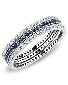 Ring Stainless Steel High polished (no plating) AAA Grade CZ London Blue